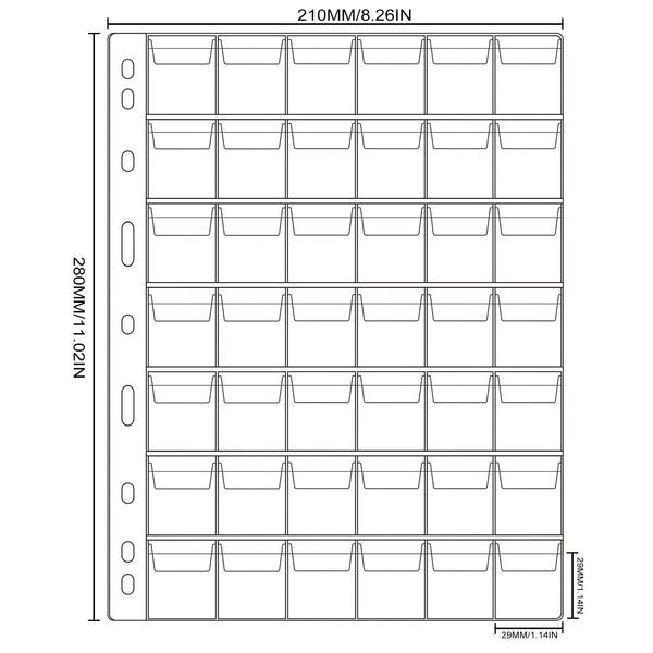 Coin Pages, 420 Pockets, 29x29mm 1.1x1.1inch, 10 Sheets Cs03142 – Unclepaul