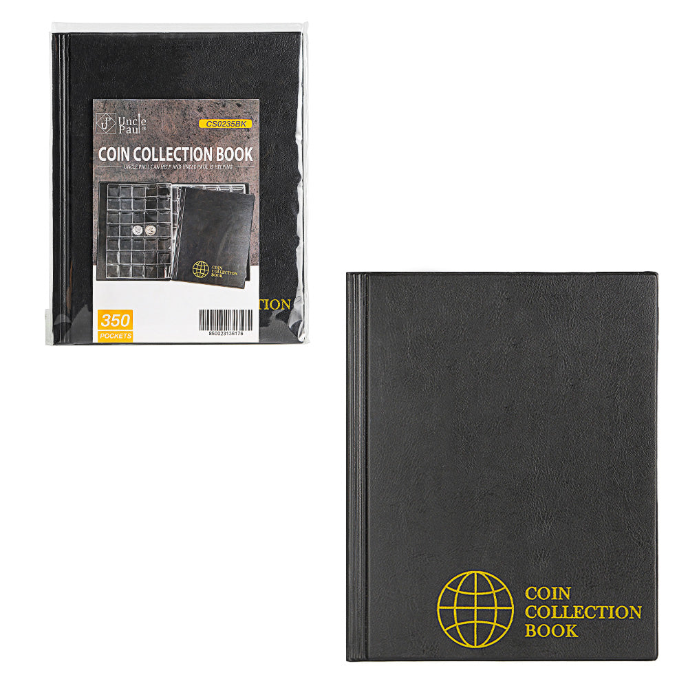 Large Coin Albums - Black Cover - 350 Pockets - CS0235BK – UnclePaul