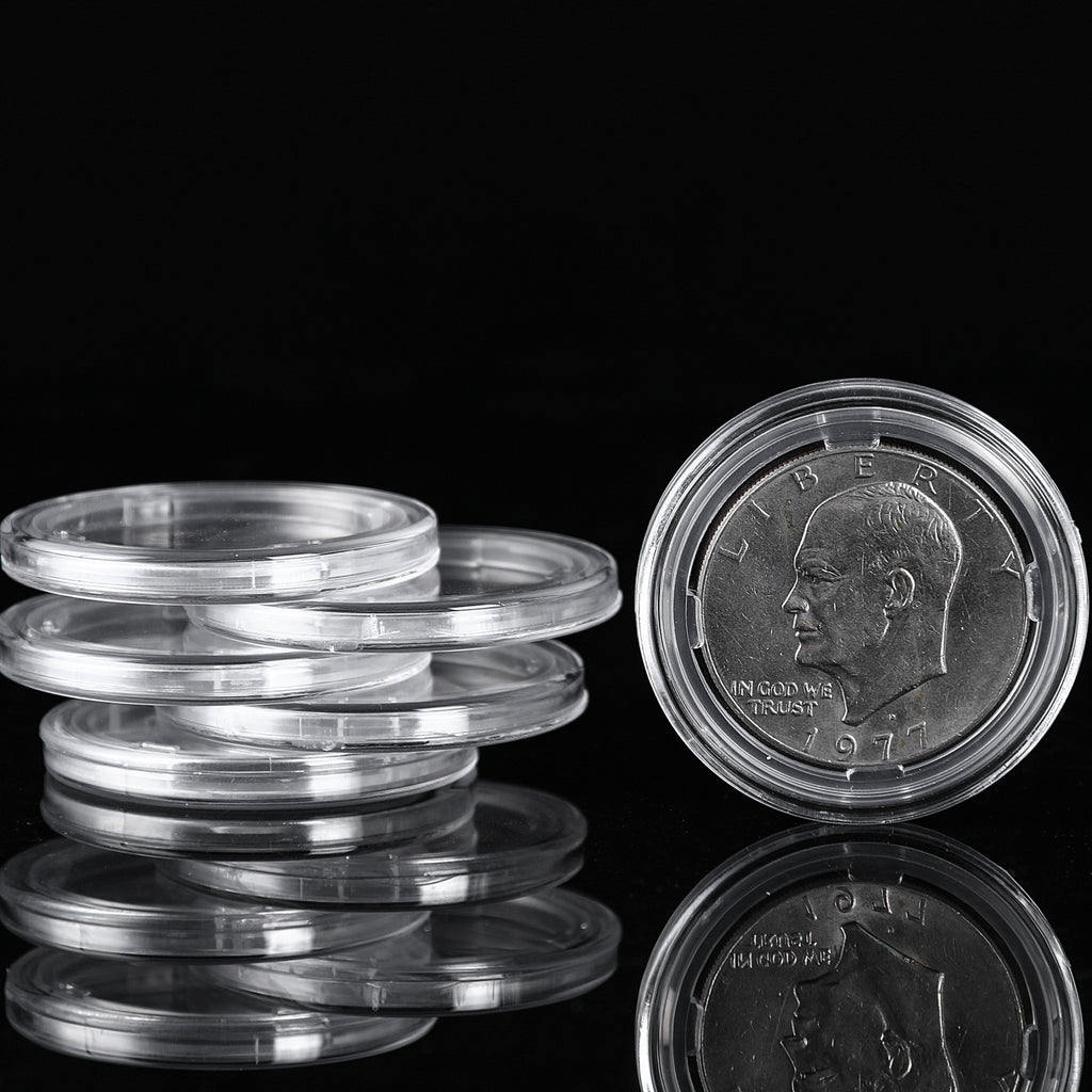 Uncle Paul Coin Capsules with Floating Gaskets - Transparent Capsules  Professional Coin Collection Holder with Clear Fixing Pads Coin Collecting