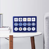 Coin Display Tray - 15 Grids - Blue Velvet Fabric - TC0115BL