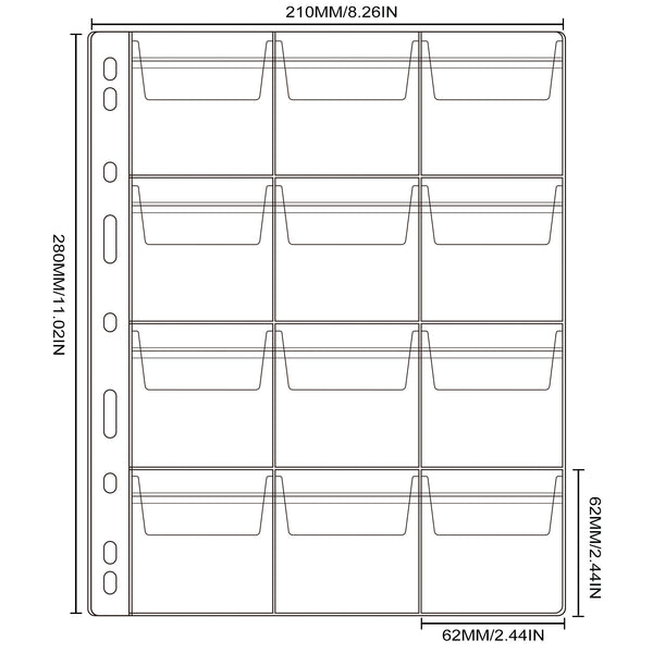 Coin Pages, 120 Pockets, 62x62mm/2.4x2.4inch, 10 Sheets CS03112 – UnclePaul