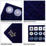 Coin Display Tray - 15 Grids - Blue Velvet Fabric - TC0115BL