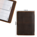 Leather Coin Binder Book - Hand Sewn Cover with Locking Band - 180 Pockets in 2 Sizes - AC0355