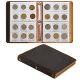 Leather Coin Album - Hand Sewn Cover - 120 Pockets 42x40mm - AC0110