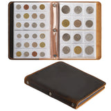 Leather Coin Album - Hand Sewn Cover - 180 Pockets in 2 Sizes - AC0155