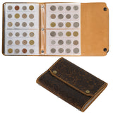 Arabesque Leather Coin Album - Hand Sewn Cover with Lock Button - 240 Pockets 27x27mm - AC0501