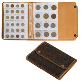 Arabesque Leather Coin Album - Hand Sewn Cover with Lock Button - 180 Pockets in 2 Sizes - AC0555