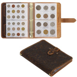 Arabesque Leather Coin Binder Book - Hand Sewn Cover with Locking Band - 180 Pockets in 2 Sizes - AC0655