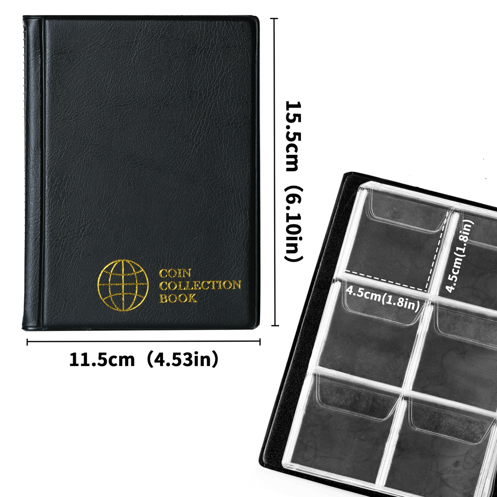 Small Coin Albums - Black Cover - 60 Pockets - CS0106BK – UnclePaul