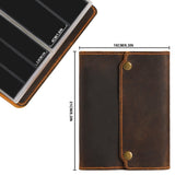 Leather Stamp Album - Hand Sewn Cover with Lock Button - 100 Pockets in 2 Sizes - AP0255