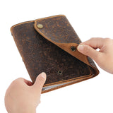 Arabesque Leather Coin Album - Hand Sewn Cover with Lock Button - 240 Pockets 27x27mm - AC0501