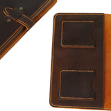 Leather Stamp Binder Book - Hand Sewn Cover with Locking Band - 80 Pockets 45x120mm - AP0310