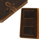 Arabesque Leather Coin Binder Book - Hand Sewn Cover with Locking Band - 120 Pockets 42x40mm - AC0610