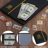 Banknote Album - Hard Page & Black Cover - 60 Pockets - 197 X 85 MM - AN01BK